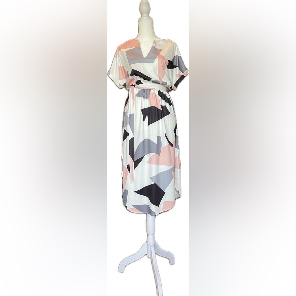 Abstract Patterned Midi Dress